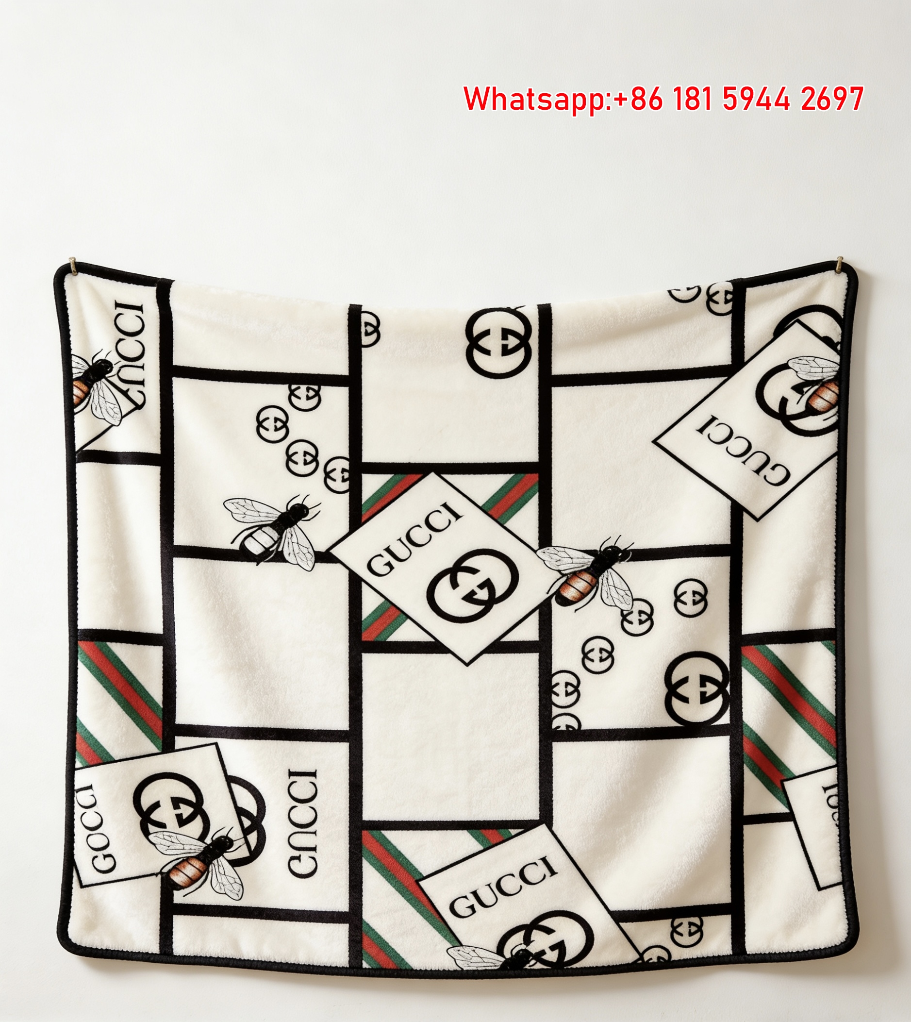 Gucci Bee GG Monogram Throw blankets Gucci Patchwork Wall Tapestry IMG_2603